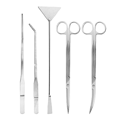 Mandala Crafts Stainless 12" Aquascape Tool Kit for Aquarium Terrariums - color: Stainless Steel 5-in-1 Kit, size: 12 Inches