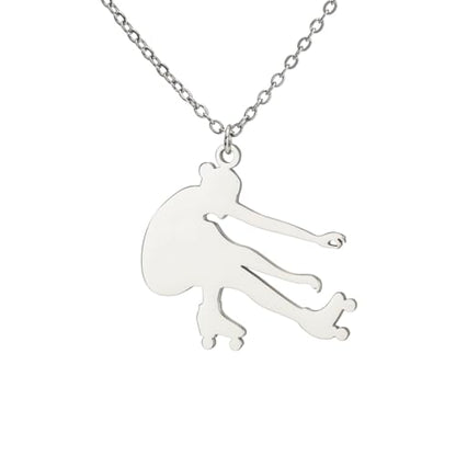 Dreamtimes Ice Skater Necklace Skating Charm Sports Pendant Necklace Ice Skating Sport Pendant Necklace Inspirational Jewelry for Women Skate Lover - color: Silver-2