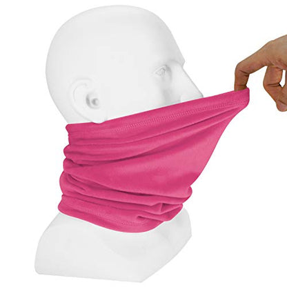 Polar Fleece Neck Warmer - Windproof Winter Neck Gaiter Cold Weather Face Mask For Men Women - 1 Pack - color: 1 Pack Rose Red
