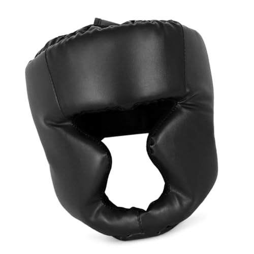 ZJchao Kickboxing Headgear, PU Leather MMA Sparring Helmet, with Thick Foam Padding, Full Coverage for Boxing, MMA, Martial Arts, Comfortable Adjustable Closure Lock, Holes for Good (L