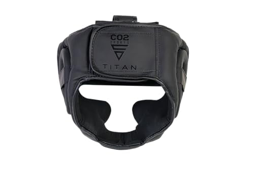 Titan Boxing Headgear, Training Head Guard, Protective Gear for MMA, Kickboxing, Muay Thai - color: BLACK, size: Small-Medium