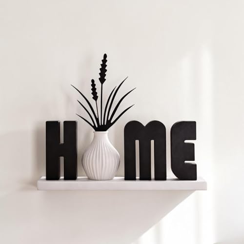 Modern Home Decor Set with Vase – Minimalist Black and White Table Decoration, Living Room Shelf Decor, Handmade Style Centerpiece