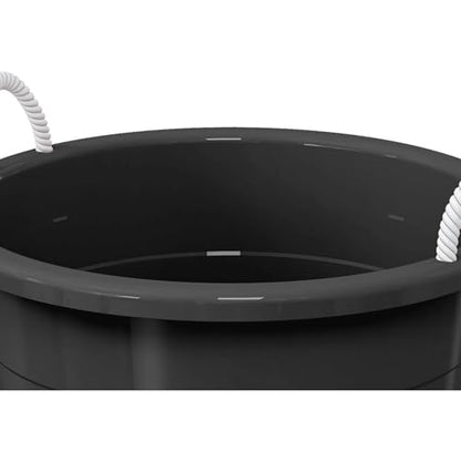 17 Gallon Heavy Duty Plastic Storage Tub with Rope Handles, Large Utility Bucket for Home Garage Garden, Leak-Resistant Stackable Container, Black (2-Pack)