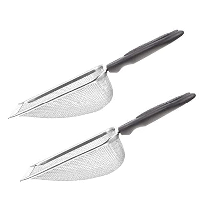 TOYANDONA 2pcs Portable Stainless Steel Reptile Shovels for Easy Substrate Cleanup Durable Household Scoopers for Tortoise Lizard and Scorpion Care