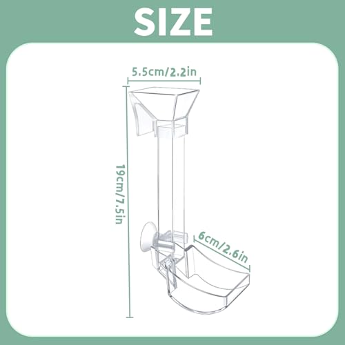 Aquarium Fish Shrimp Feeding Dish Set - Clear Feeder Tube and Dish With Cleaning Brush and Measuring Spoon for Shrimp - Prevents Food Scattering - Supplies for Small Fish - size: Small