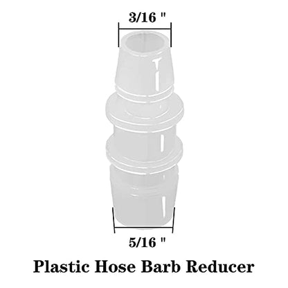 5/16" to 3/16" Hose Barb Reducer Pipe Fittings Adapter, Plastic Joint connector Splicer Mender for Aquarium Household Transport Fuel Gas Liquid Air (Pack of 4 .) - size: 5/16"-3/16"