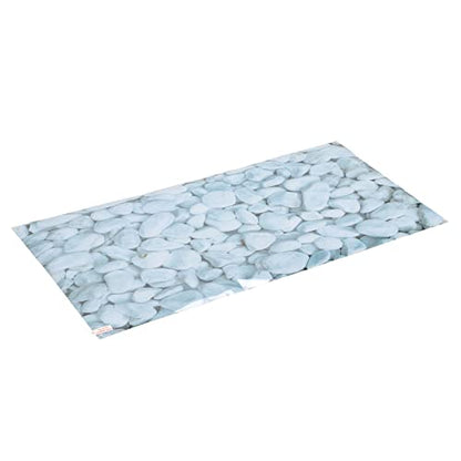HEEPDD Aquarium Background PVC Self Adhesive Wallpaper 61 x 30 cm White Pebbles Pattern for Freshwater Tanks Instant Setup No Mess Installation Enhancement - size: 61*30CM