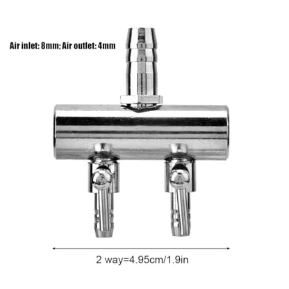 Joyzan Air Splitter Flow Control Valve,Aquarium Flow Lever Pump Distributor | 2 Way Stainless Steel Fish Tank Gang Manifolds Multi Port T Shaped Line Metal Regulator Connector Airline Tubing Hose