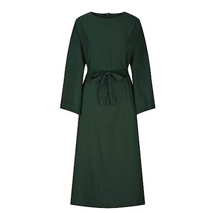 Ctreela Abaya Muslim Dresses for Women Girls Pockets Islamic Prayer Clothes with Tie Waist Ramadan Tarawih Sawm Outfits - color: Green, size: XX-Large