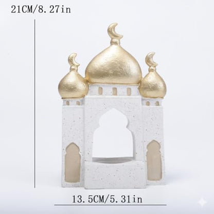 Ramadan Islamic Decor Eid Home Decorations for Home 2026 Gold and White Mosque Tower Islamic Eid Mubarak Decor - style: Eclectic
