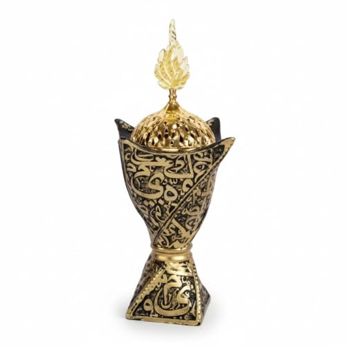 Bakhoor Burner, Charcoal Incense Burner, Frankincense Resin Incense Burner, Incense Burner for Yoga, Spa Aromatherapy，Office & Home Decor Gifts (Black-style2) - color: Style2-black