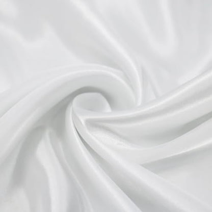 vimate 35" Square Silk Like Head Scarf - Women's Fashion Satin Scarf Bandana for Hair Wrapping at Night. - color: B#. White