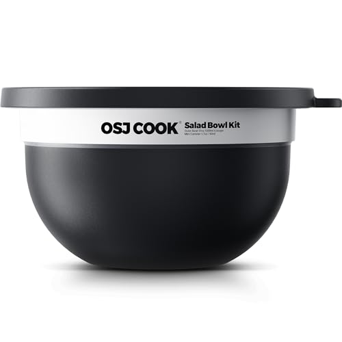 74oz Salad Bowl Kit with Lid & Tray, Scratch-Resistant 18/8 Stainless Steel Salad Bowls To Go For Lunch, Large Leak-Proof Container with 2 Condiment Canisters, Black - color: Black