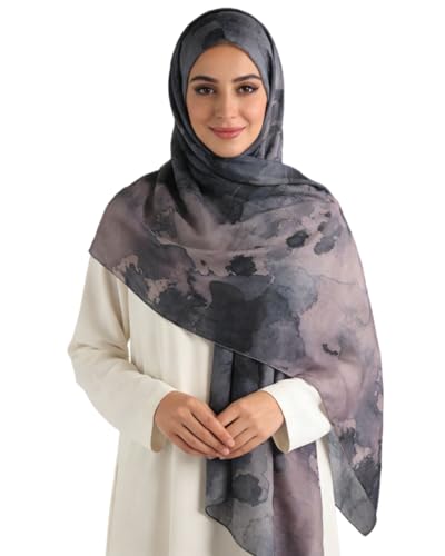 ZGMYC Watercolour Floral Printed Hijab Scarf for Women Soft Modal Cotton Instant Hijab Head Wraps Shawls Long Scarves - color: Color 5