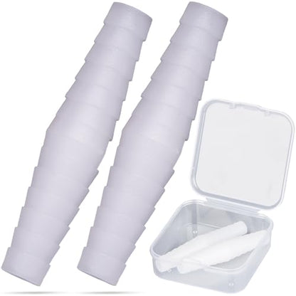 Enema Tube Hose Connector Adapter – Polypropylene Step Fit for 7mm to 12mm Inner Diameter Tubes – Leak-Proof Enema Kit Extension Joint, Hose Coupling Fitting, Replaceable Parts – Pipe Extender, 2-Pack