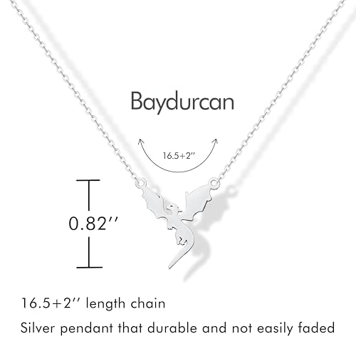 Dainty Silver Necklace for Women - Ankh Jesus Horse Celtic Cross Necklace for Women, Dainty Charm Spider Christian Gifts for Friends Sister Mom, Birthday, Christmas, Mother's Day, Graduation Gifts - style: Dragon