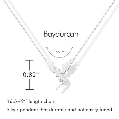 Dainty Silver Necklace for Women - Ankh Jesus Horse Celtic Cross Necklace for Women, Dainty Charm Spider Christian Gifts for Friends Sister Mom, Birthday, Christmas, Mother's Day, Graduation Gifts - style: Dragon