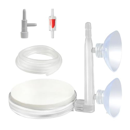 AQUANEAT Aquarium Air Stone Disc, 2 Inch Nano Bubble Stone Kit Quiet Dissolved Oxygen Diffuser with Accessories tubing and valves for Small Fish Tank - size: 2 inch