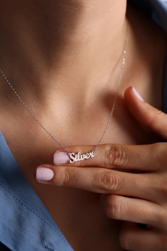 DayOfShe Custom Tiny Name Necklaces for Wedding Bridesmaid Gifts Best Friend Birthday Gifts, 18K Gold Plated Dainty Name Necklace Personalized Christmas Jewelry Gifts - color: Tiny Name+Heart