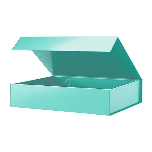 PACKHOME Gift Box 11.5x8x2.5 Inches, Sturdy Shirt Box with Magnetic Lid for Multiple Occasions (Glossy Green) - color: 11x7.8x2.3 Inch-Green-Pack of 1