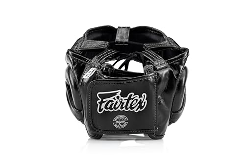 Fairtex HG18 Pro Boxing Headguard – Hybrid Competition & Training Headgear with Enhanced Vision and Full-Protection Padding | Genuine Leather, Handmade in Thailand