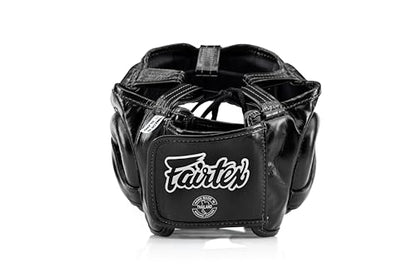 Fairtex HG18 Pro Boxing Headguard – Hybrid Competition & Training Headgear with Enhanced Vision and Full-Protection Padding | Genuine Leather, Handmade in Thailand