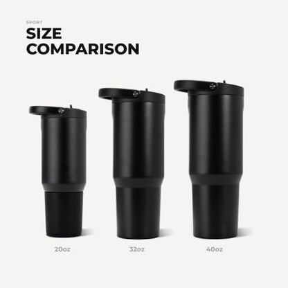 HydroJug Sport 20 oz Insulated Stainless Steel Water Bottle, Black - color: Black, size: 20 Ounces