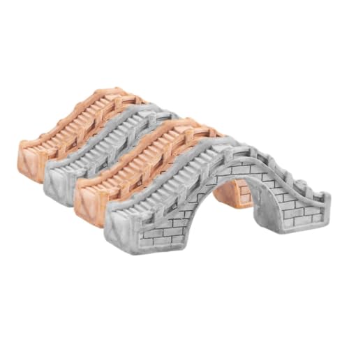 Milisten 4pcs Resin Bridge Statue Fish Tank Decorations Arch Bridge Model for Micro Landscape