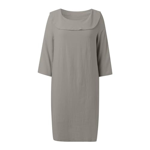 Muslim Dresses for Women Long Sleeve One-Piece Islamic Prayer Dress O Neck Casual Flowy Maxi Dress Dress - color: Grey, size: Medium