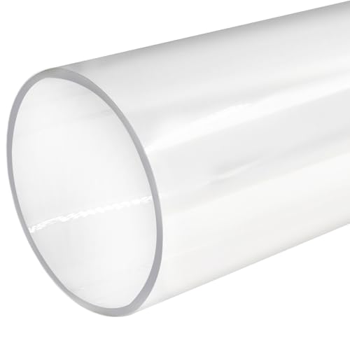 Luomorgo Clear PC Rigid Tubing Pipe, 1 Pack, Round Plastic Tube | 2.91 Inch (74mm) ID x 3.15 Inch (80mm) OD x 12 Inch (305mm) Length, for Fish Tank, Water Pipe & DIY Lighting - size: 74mmx80mm