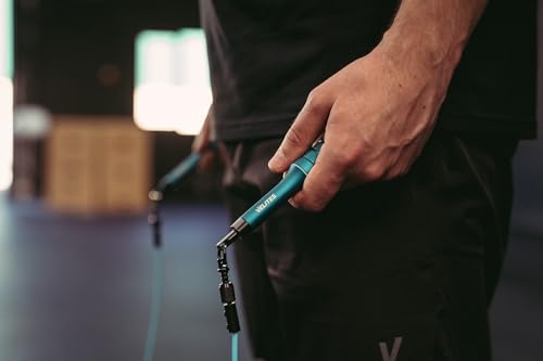 Velites - Earth 2.0 Jump Rope - Official CrossFit® Games Rope - Professional Aluminum Speed Rope for Double Unders, Fitness & Boxing - Includes 4mm Cable & Carrying Bag - - color: Blue