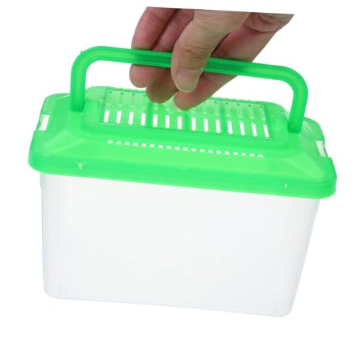 HOMSFOU 2pcs Portable Handheld Plastic Fish Tank Reptile Breeding Box Medium Turtle Habitat Carrier for Small Pets