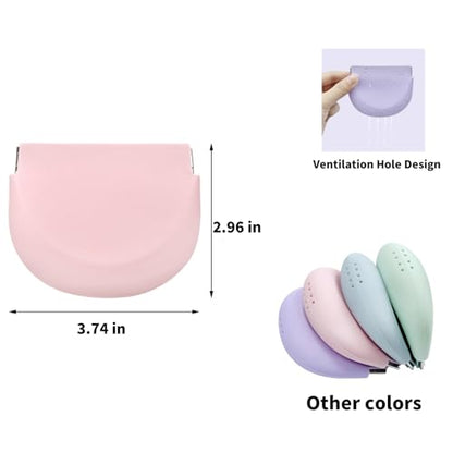 1PC Silicone Retainer Case without Lanyard, Cute Vent Holes Denture Box, Mouth Guard Case Travel Holder for Girls, Women, Men (Blue) - color: Blue