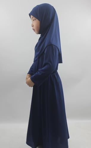 Girls Kids 2 Pcs Muslim Abaya Prayer Dress with Hijab Islamic Headscarf for Girl Robe Ramadan Eid Clothes