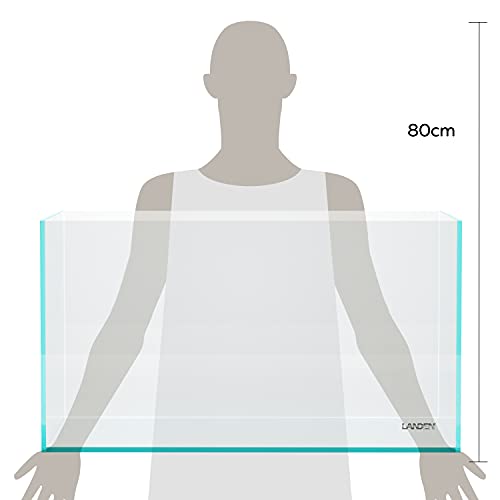 90P 44 Gallon Rimless Low Iron Glass Aquarium Tank, 35.4" L x 17.7" W x 17.7" H, 10mm Ultra Clear Fish Tank with EVA Leveling Mat - size: 44Gal W35.4×D17.7×H17.7 in(90x45x45cm)