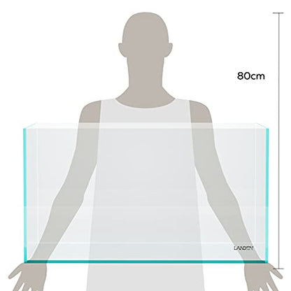 90P 44 Gallon Rimless Low Iron Glass Aquarium Tank, 35.4" L x 17.7" W x 17.7" H, 10mm Ultra Clear Fish Tank with EVA Leveling Mat - size: 44Gal W35.4×D17.7×H17.7 in(90x45x45cm)