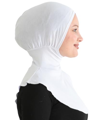 Prien Sport Hijab For Women, Muslim Head Scarf, Flexible Turban Girls, Chic Islamic Wear For Gym, Neck Collar Bonnet Viscose - color: White