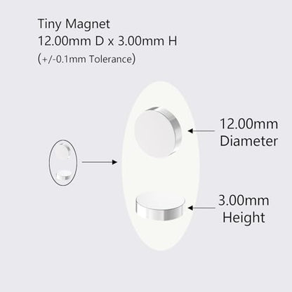 Powerful N52 Magnets-12mm x 3mm - 100 Pack Small Disc Magnets, Strong Refrigerator Magnet, Round Powerful Rare Earth Neodymium Magnet for Crafts, Whiteboard, Kitchen Cabinet, Office,Fridge - size: 12mm D x 3mm H