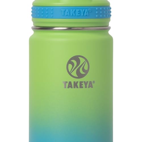 Takeya 18 oz Actives Stainless Steel Water Bottle with Straw Lid – Leakproof, Double-Wall Insulated, Keeps Drinks Cold 24 hrs/Hot 12 hrs, BPA-Free, Powder-Coated, Gym & Travel, Ombre Excitement - color: Ombre Excitement, size: 18 Ounces