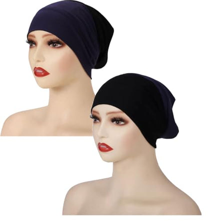 5Pack Soft Inner Hijab Caps Women Stretchy Breathable Comfortable Undercap Front&Back Tube Bonnet