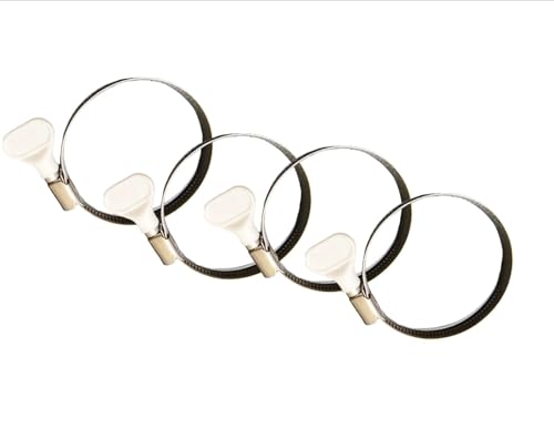PondH2o Pond Hose Water Garden Jubilee Stainless Steel Smooth Band Clamps 2 Inch (50mm), Value 4 Pack EZ Tighten Turning Knob No Tools Required, Adjustable Clamp for Aquatic Tubing