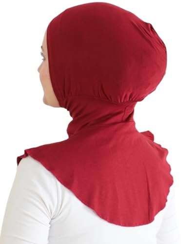 Prien Sport Hijab For Women, Muslim Head Scarf, Flexible Turban Girls, Chic Islamic Wear For Gym, Neck Collar Bonnet Viscose - color: Burgundy