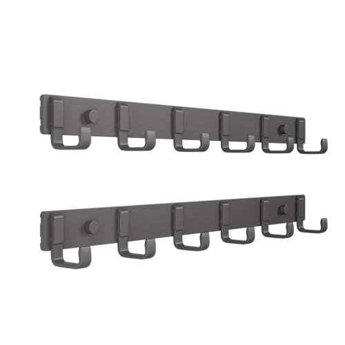 Coat Rack Wall Mount (2 Pack), Heavy Duty Wall Coat Hanger with 6 Coat Hooks for Entryway, Bedroom, Closet, Hanging Hats, Bags, Purses Jacket (Gunmetal) - color: Gunmetal-2 Pack