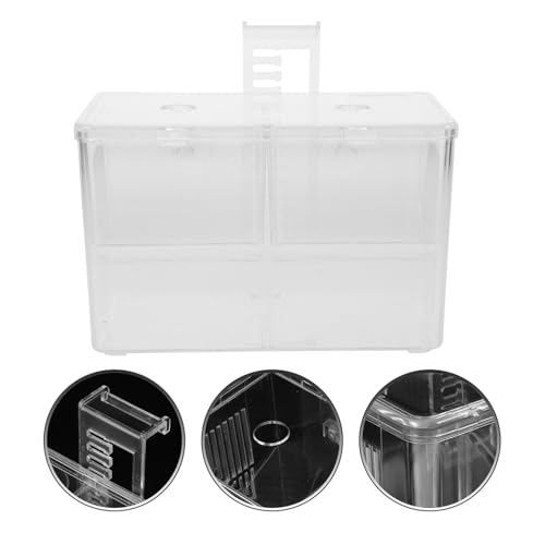 Fish Breeding Box with Hook and Suction Cup Aquarium Fry Incubator Isolation Hatchery for Tropical Fish for Spawning and Nursery