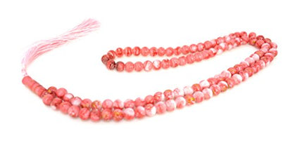 Islamic Prayer Beads - Misbaha Tasbih 99 Glass Bead Necklace - color: Pink Marble