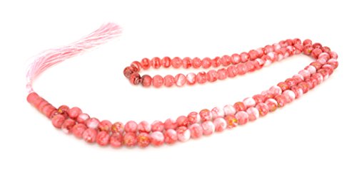 Islamic Prayer Beads - Misbaha Tasbih 99 Glass Bead Necklace - color: Pink Marble