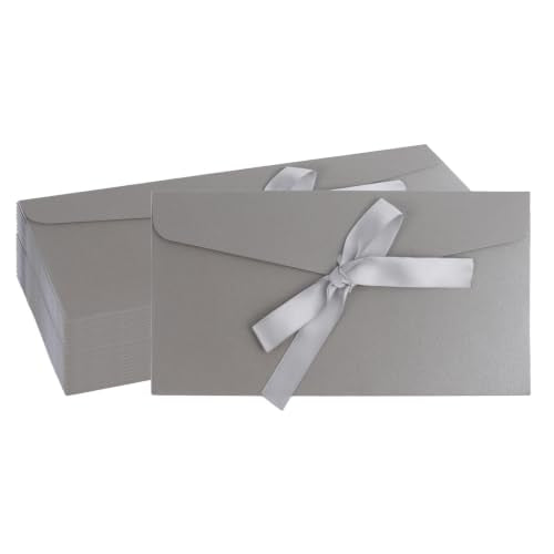 20 Pack Gift Card Envelopeswith Bow Tie Closure 8.66 x 4.33 Inch - color: Grey