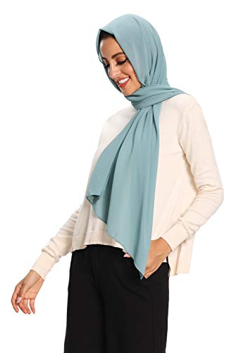 Txameru Hijab for Women Chiffon Hijab Scarfs for Women Long Shawl - color: Dusty Green