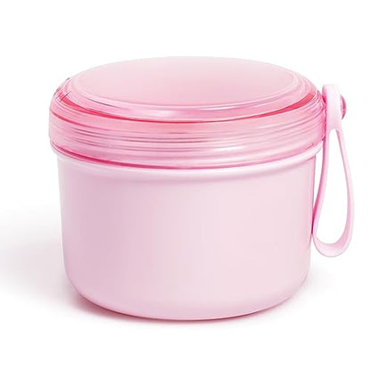 Denture Bath Case Cup Box Holder Storage Soak Container with Strainer Basket for Home or Travel Denture Cleaning (pink) - color: pink