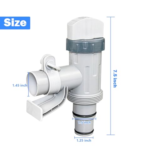 Plunger Valve with Pipe Holder – Pool Hose Adapter for Above Ground Pools, Pool Pump Hose Replacement Parts (2 Pack) - color: 2 Pack